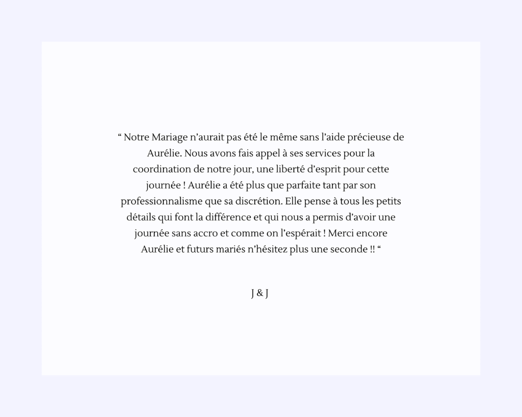 mariés satisfait des services de jaime wedding