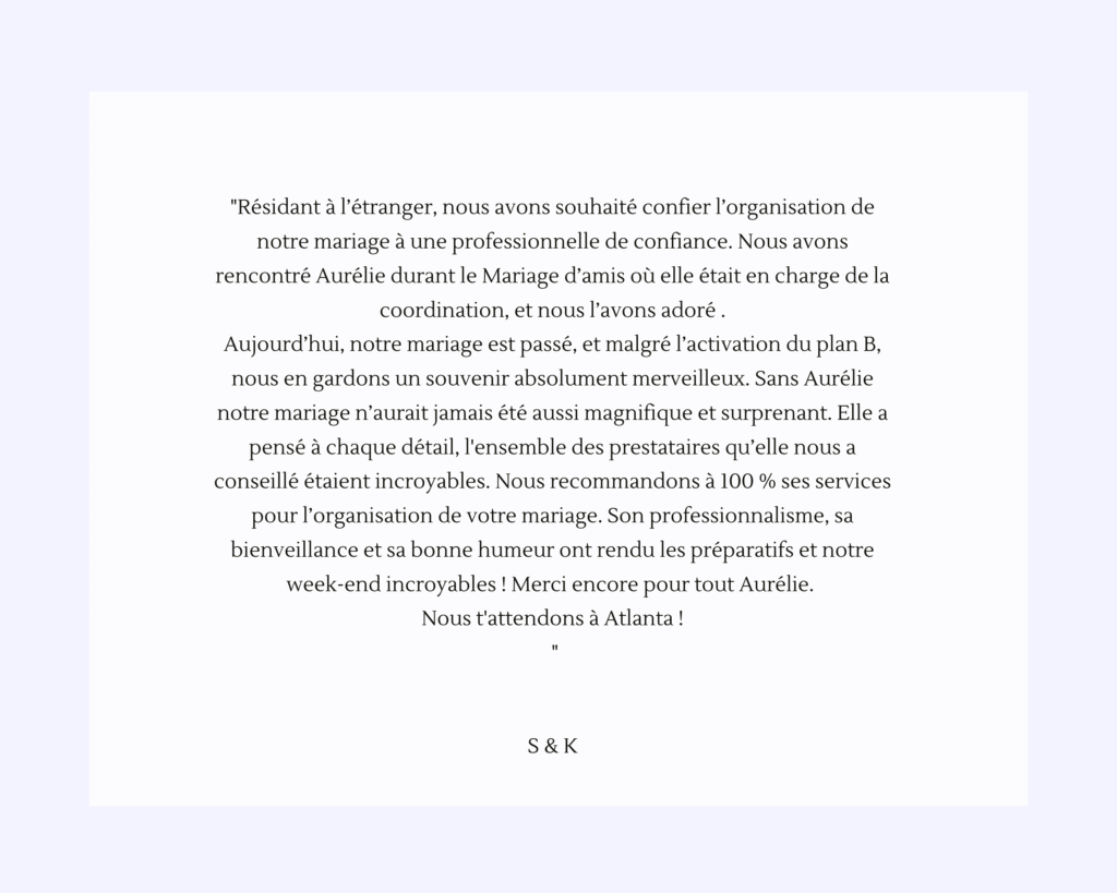 mariés content des services de jaime wedding pour leur mariage en provence